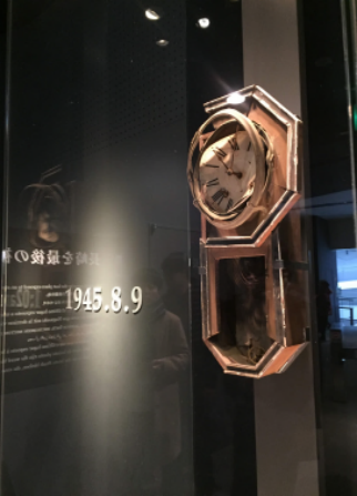 A clock displayed at the Atomic Bomb Museum.