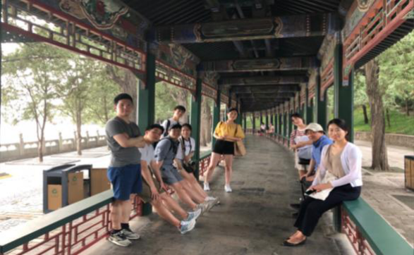 After the presentation at the Summer Palace with Sarangbang students