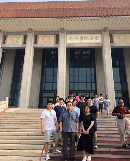 Leaving the Mausoleum of Mao Zedong with Professor Ha Young-sun